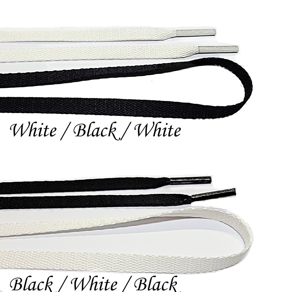 Two Tone Flat Laces ( Black / White )